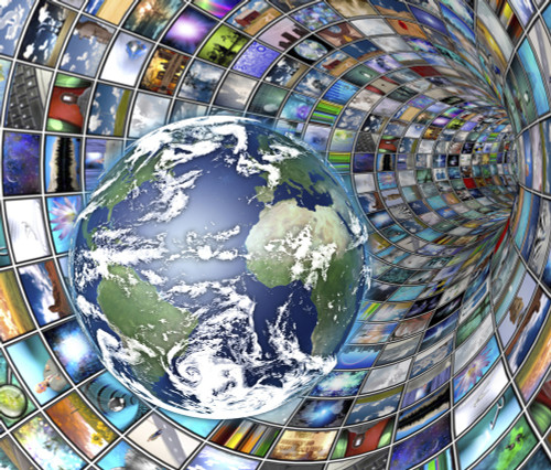 Image Multimedia Tunnel with Earth. 3D rendering Poster Print by Bruce Rolff/Stocktrek Images - Item # VARPSTRFF200209S