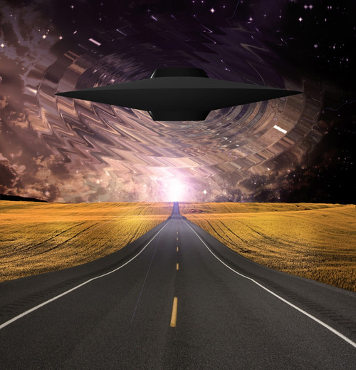 UFO Emerges over Road Poster Print by Bruce Rolff/Stocktrek Images - Item # VARPSTRFF200325S