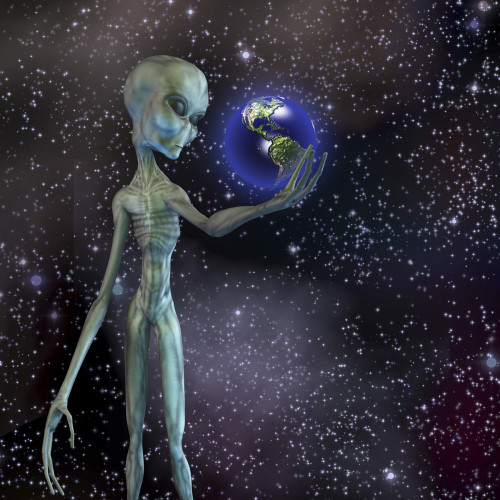 Alien being ponders planet Earth. Poster Print by Bruce Rolff/Stocktrek Images - Item # VARPSTRFF200332S
