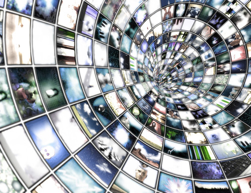 Tunnel of multimedia screens Poster Print by Bruce Rolff/Stocktrek Images - Item # VARPSTRFF200336S