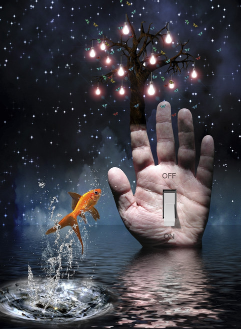 Hand with switch and light tree. Poster Print by Bruce Rolff/Stocktrek Images - Item # VARPSTRFF200447S