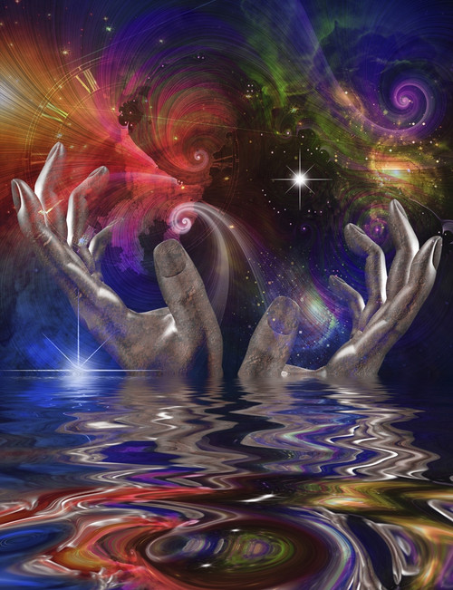 Hands, space and water composition Poster Print by Bruce Rolff/Stocktrek Images - Item # VARPSTRFF200925S