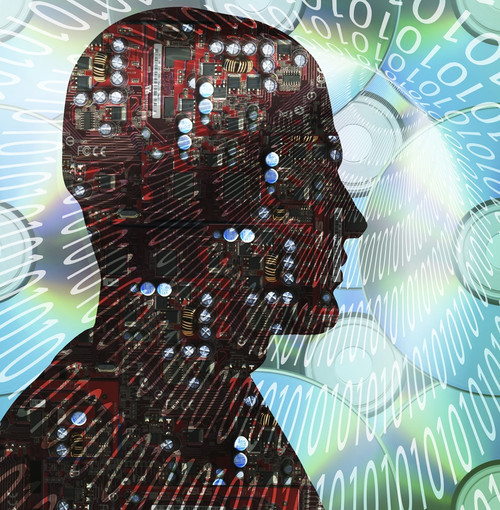 Cyborg with computer motherboard and CDs Poster Print by Bruce Rolff/Stocktrek Images - Item # VARPSTRFF200942S