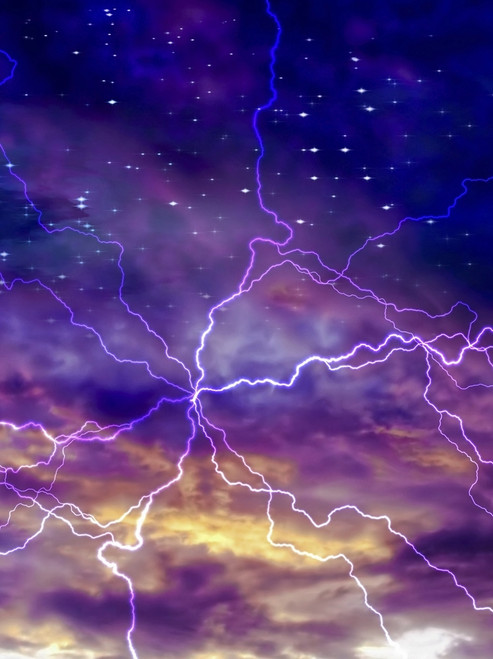Colorful night sky with arc of electric charge Poster Print by Bruce Rolff/Stocktrek Images - Item # VARPSTRFF200950S