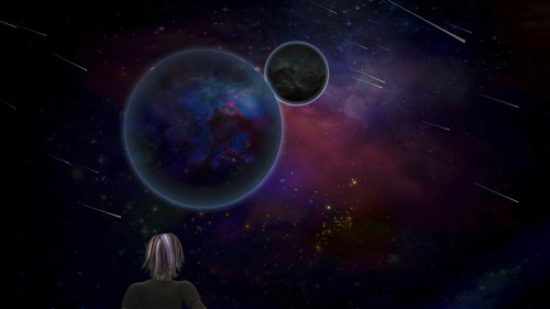 Surrealism. Woman looking at planets and meteors or comets. 3D rendering Poster Print by Bruce Rolff/Stocktrek Images (1 - Item # VARPSTRFF201214S