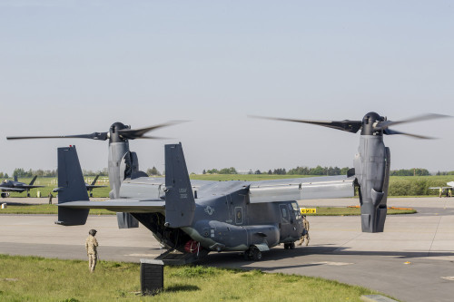 U.S. Air Force CV-22B Osprey tiltrotor aircraft preparing to taxi. Poster Print by Timm Ziegenthaler/Stocktrek Images (1 - Item # VARPSTTZG100708M