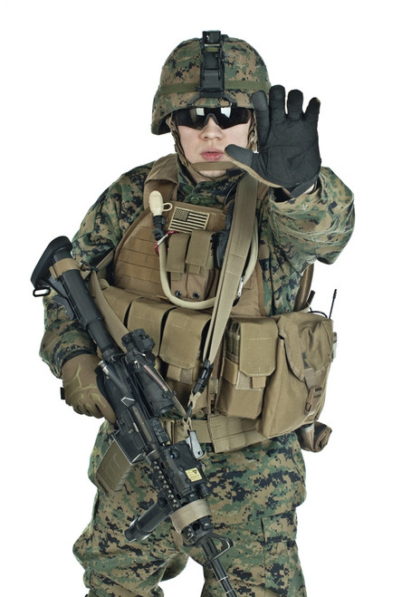 U.S. Soldier showing arm to prevent shooting. Poster Print by Oleg Zabielin/Stocktrek Images - Item # VARPSTZAB100165M
