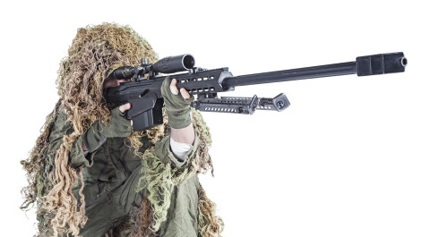 U.S. Army sniper wearing a ghillie suit. Poster Print by Oleg Zabielin/Stocktrek Images - Item # VARPSTZAB100518M