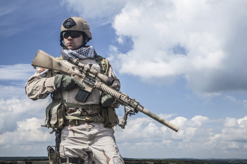 Member of Navy SEAL Team with weapons in action. Poster Print by Oleg Zabielin/Stocktrek Images - Item # VARPSTZAB101132M