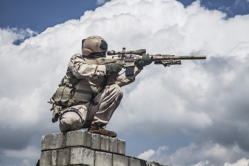 Member of Navy SEAL Team with weapons in action. Poster Print by Oleg Zabielin/Stocktrek Images - Item # VARPSTZAB101143M