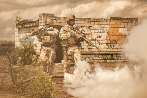 Navy SEALs Team with weapons in action. Poster Print by Oleg Zabielin/Stocktrek Images - Item # VARPSTZAB101162M