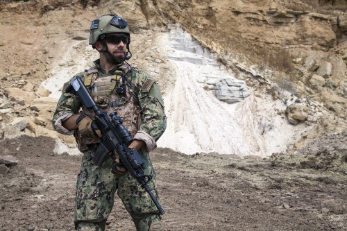 Member of Navy SEAL Team with weapons in action. Poster Print by Oleg Zabielin/Stocktrek Images - Item # VARPSTZAB101318M