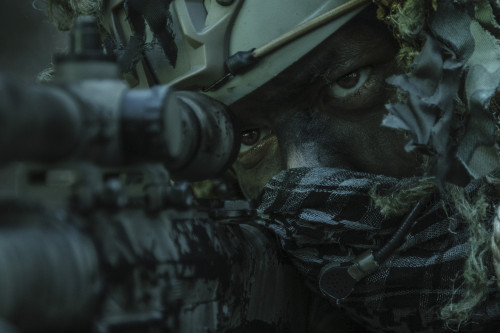 United States Army ranger sniper wearing ghillie suit. Poster Print by Oleg Zabielin/Stocktrek Images - Item # VARPSTZAB101991M