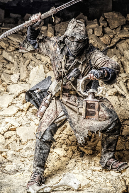 Underground post apocalyptic creature with homemade weapons and lantern. Poster Print by Oleg Zabielin/Stocktrek Images - Item # VARPSTZAB102886M