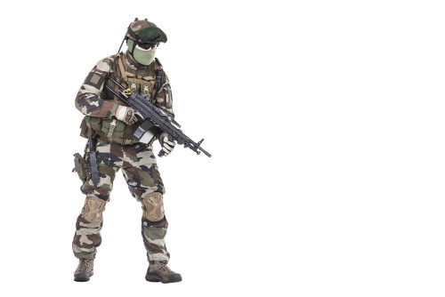 French paratrooper with weapon. Poster Print by Oleg Zabielin/Stocktrek Images - Item # VARPSTZAB102928M