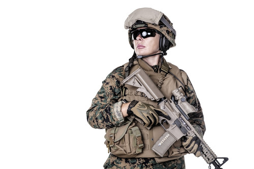 Female U.S. Marine with rifle. Poster Print by Oleg Zabielin/Stocktrek Images - Item # VARPSTZAB103107M