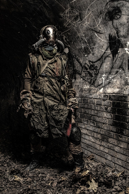Post apocalyptic creature with machete, hiding in a dark dungeon tunnel. Poster Print by Oleg Zabielin/Stocktrek Images - Item # VARPSTZAB103263M