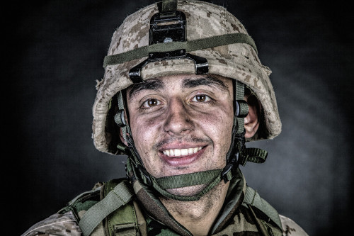 Studio portrait of a smiling U.S. soldier. Poster Print by Oleg Zabielin/Stocktrek Images - Item # VARPSTZAB103471M