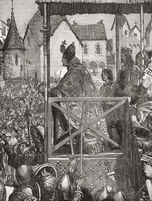 Pope Urban Ii Preaching The First Crusade In The Market Place Of Clermont, France In The 11th Century. Pope Urban Ii, C. 1042 _æ_1099, Born Otho De Lagery (Alternatively Otto, Odo, Or Eudes). From Cassell's History Of England, Published C.1901 Poster