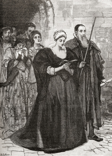 Lady Jane Grey On Her Way To The Scaffold After Being Convicted Of High Treason. Lady Jane Grey, C.1536_æ_ 1554, Aka Lady Jane Dudley, Or The Nine Days' Queen. English Noblewoman And De Facto Monarch Of England From 10 July Until 19 July 1553. From T Lady Jane Grey On Her Way To The Scaffold After Being Convicted Of High Treason. Lady Jane Grey, C.1536_æ_ 1554, Aka Lady Jane Dudley, Or The Nine Days' Queen. English Noblewoman And De Facto Monarch Of England From 10 July Until 19 July 1553. From T