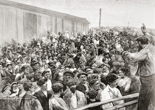 The Spanish Miner's Strike Of 1892 In Bilbao, Spain. From La Ilustracion Espa¬ê¬±ola Y Americana, Published 1892. Poster Print by Ken Welsh / Design Pics - Item # VARDPI12280124