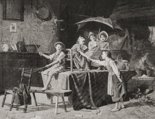 La Salida De La Diligencia Or The Departure Of The Stagecoach, After The Painting By Luigi Scaffai. From La Ilustracion Espa±ola Y Americana, Published 1892. Poster Print by Ken Welsh / Design Pics - Item # VARDPI12280158