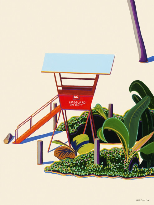 Hanauma Bay, Lifeguard Tower On Beach (Acrylic Painting). Poster Print by Patti Bruce / Design Pics - Item # VARDPI1977167