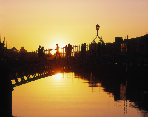 Ha'penny Bridge At Sunset In Dublin, Ireland Poster Print by The Irish Image Collection / Design Pics - Item # VARDPI1799914