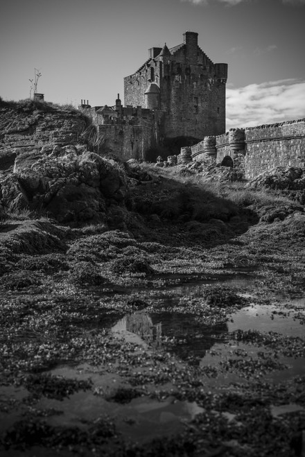 Black and white image of a castle; Isle of Skye, Scotland Poster Print by Aaron Von Hagen / Design Pics - Item # VARDPI12514558