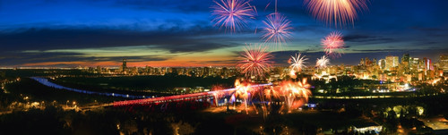 Fireworks in the Edmonton River Valley; Edmonton, Alberta, Canada Poster Print by 770 Productions / Design Pics - Item # VARDPI12524388