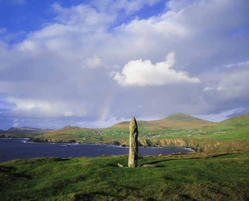 Dingle Peninsula, Co Kerry, Ireland; Ogham Stone Near The Coast Poster Print by The Irish Image Collection / Design Pics - Item # VARDPI1801702 Dingle Peninsula, Co Kerry, Ireland; Ogham Stone Near The Coast Poster Print by The Irish Image Collection / Design Pics - Item # VARDPI1801702