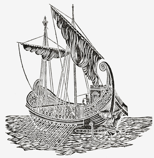 A Roman Galley.  From The Romance Of The Merchant Ship, Published 1931. Poster Print by Hilary Jane Morgan / Design Pics - Item # VARDPI12283540