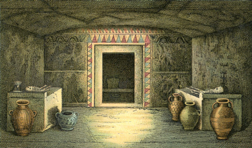 An Etruscan Burial Chamber.  From Enciclopedia Ilustrada Segui, Published C. 1900 Poster Print by Ken Welsh / Design Pics - Item # VARDPI12323600