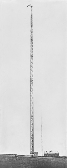 Magic lantern slide circa 1900.Victorian. British radio transmitter mast during WW1. Poster Print by John Short / Design Pics - Item # VARDPI12362218
