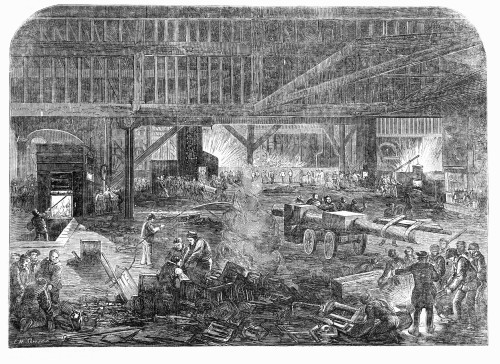 The Illustrated London News Etching From 1854.mare And Company Iron Shipbuilding Works Poster Print by John Short / Design Pics - Item # VARDPI12329909