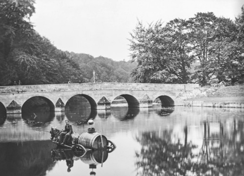 Blanford Bridge Built 1783 With Horse And Wagon In River. Photograph Magic Lantern Slide Poster Print by John Short / Design Pics - Item # VARDPI12327064