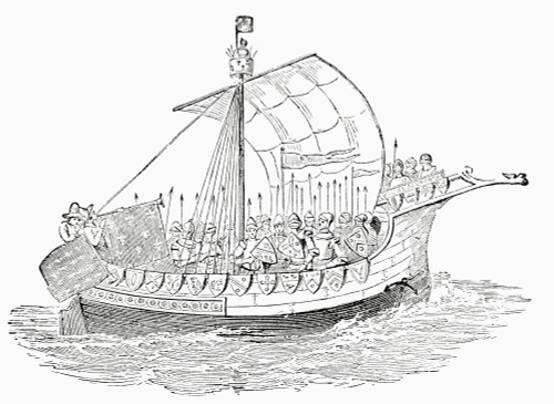 15th Century Sailing Ship.  From A First Book Of British History Published 1925. Poster Print by Hilary Jane Morgan / Design Pics - Item # VARDPI12283503