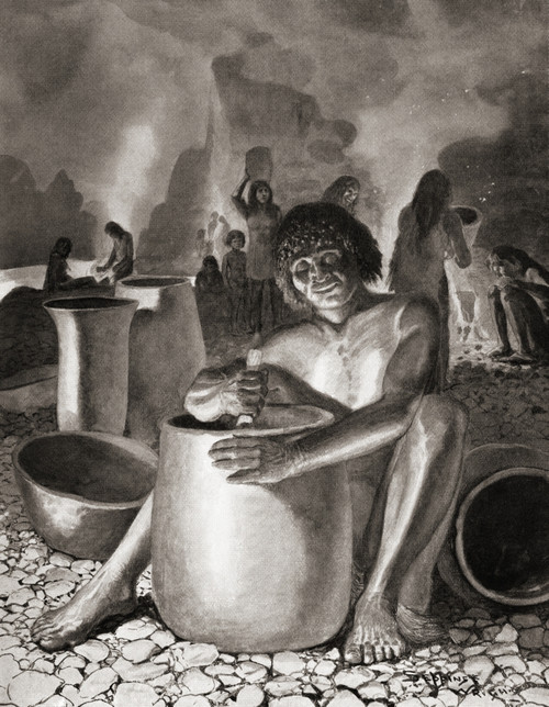 Early Egyptians Making Pottery.  From Hutchinson's History Of The Nations, Published 1915. Poster Print by Ken Welsh / Design Pics - Item # VARDPI12310081