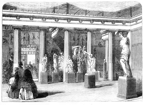 The Illustrated London News Etching From 1854. The Greekcourt At The Crystal Palace,sydenham Poster Print by John Short / Design Pics - Item # VARDPI12329838