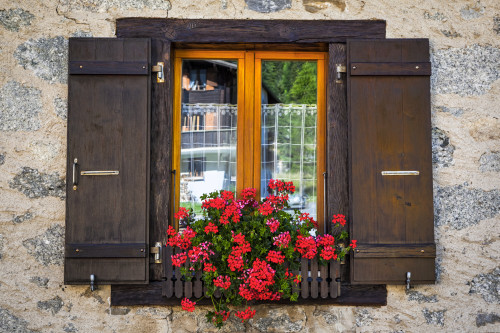 Close-up of Swiss chalet window with flower pot; La Fouly, Val Ferret, Switzerland Poster Print by Sunny Awazuhara- Reed / Design Pics - Item # VARDPI12511093 Close-up of Swiss chalet window with flower pot; La Fouly, Val Ferret, Switzerland Poster Print by Sunny Awazuhara- Reed / Design Pics - Item # VARDPI12511093