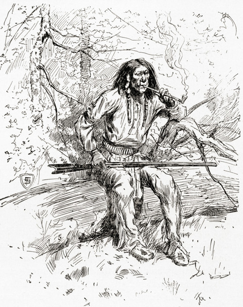 An Apache Indian Warrior In The 19th Century.  From The History Of Our Country, Published 1900 Poster Print by Ken Welsh / Design Pics - Item # VARDPI12310697