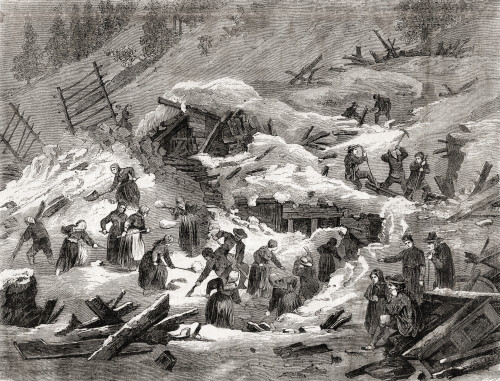 Avalanche In The French Alps In The Late 19th Century. From L'univers Illustre, Published 1866. Poster Print by Ken Welsh / Design Pics - Item # VARDPI12280342