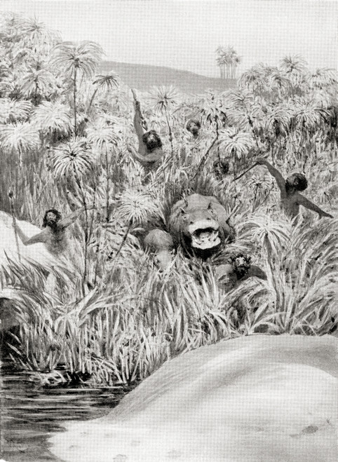 Early Egyptians hunting hippopotamus.   From Hutchinson's History of the Nations, published 1915. Poster Print by Ken Welsh / Design Pics - Item # VARDPI12333086