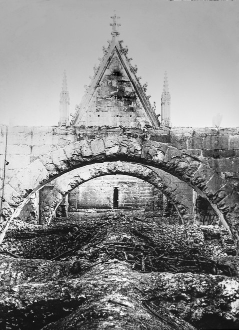 Magic lantern slide  WW1, 1914-1918, World war one images.Reims Cathedral, France after the bombing Poster Print by John Short / Design Pics - Item # VARDPI12511021