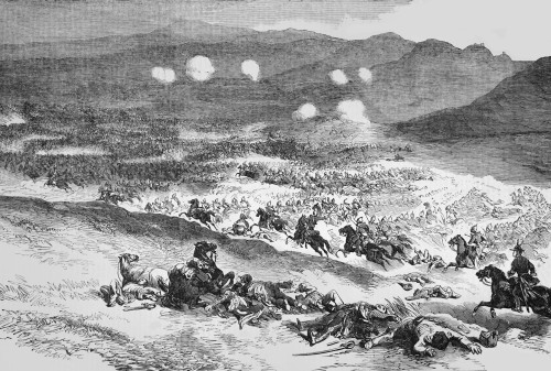 The Illustrated London News Etching From 1854. Action At Balaclava The First Charge Of The Heavy Cavalry Poster Print by John Short / Design Pics - Item # VARDPI12331218