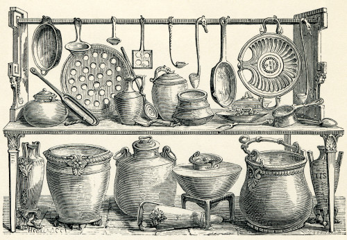 Cooking Utensils From Pompeii.   From Italian Pictures By Rev. Samuel Manning, Published C.1890. Poster Print by Hilary Jane Morgan / Design Pics - Item # VARDPI12321272