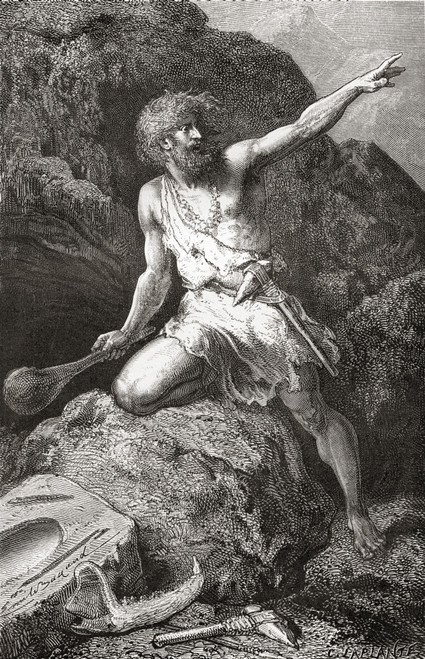 Neolithic man from the New Stone Age aka Age of the Polished Stone.  From L'Homme Primitif, published 1870. Poster Print by Ken Welsh / Design Pics - Item # VARDPI12333056