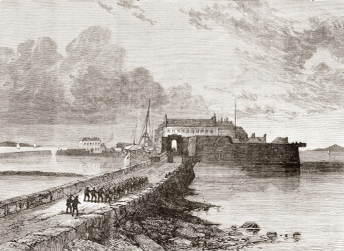 The Pigeon House Fort, Dublin Bay, Dublin, Ireland in the 19th century.  From L'Univers Illustre published 1867. Poster Print by Ken Welsh / Design Pics - Item # VARDPI12332654