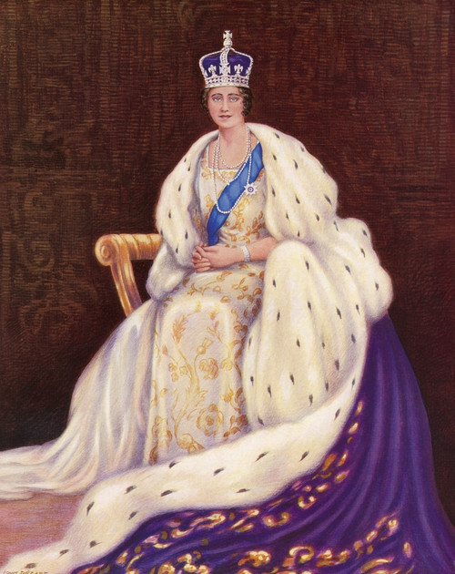 Queen Elizabeth Enthroned And Crowned, May 12, 1937.  From The Coronation Souvenir Book Published 1937. Poster Print by Hilary Jane Morgan / Design Pics - Item # VARDPI12288419 Queen Elizabeth Enthroned And Crowned, May 12, 1937.  From The Coronation Souvenir Book Published 1937. Poster Print by Hilary Jane Morgan / Design Pics - Item # VARDPI12288419