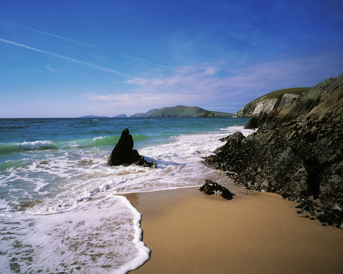Coumeenoole Beach, Slea Head, Dingle Peninsula, Co Kerry, Ireland; Blasket Islands In The Distance Poster Print by The Irish Image Collection / Design Pics - Item # VARDPI1802240